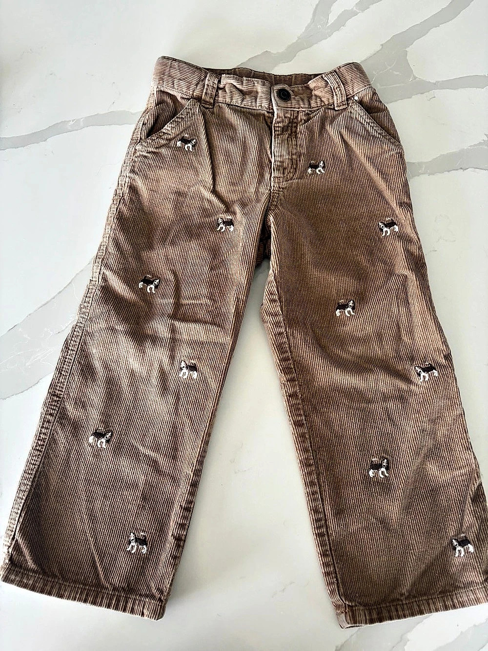 Gymboree y2k Little Best Friend Line Embroidered Beagle Dog Boys Corduroy Pants